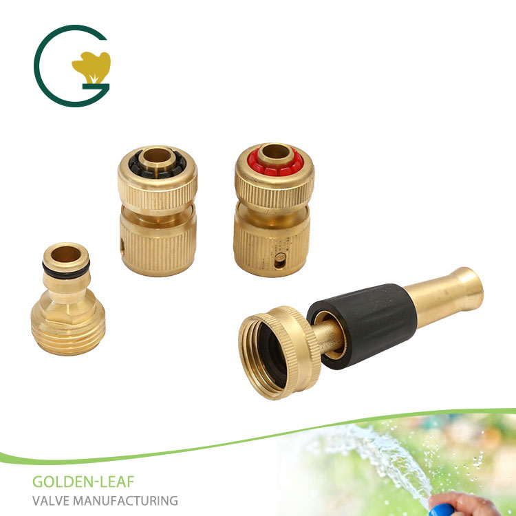 GOLDE-LEAF VALVE Global Praesentia cum Premium Brass Garden Hose Connector Sets Confirmat
